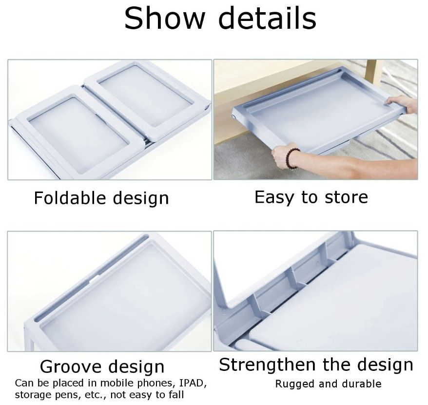 CARLA HOME Multifunction Laptop Bed Desk with foldable legs for Home Office (Blue)-1978962239998267398