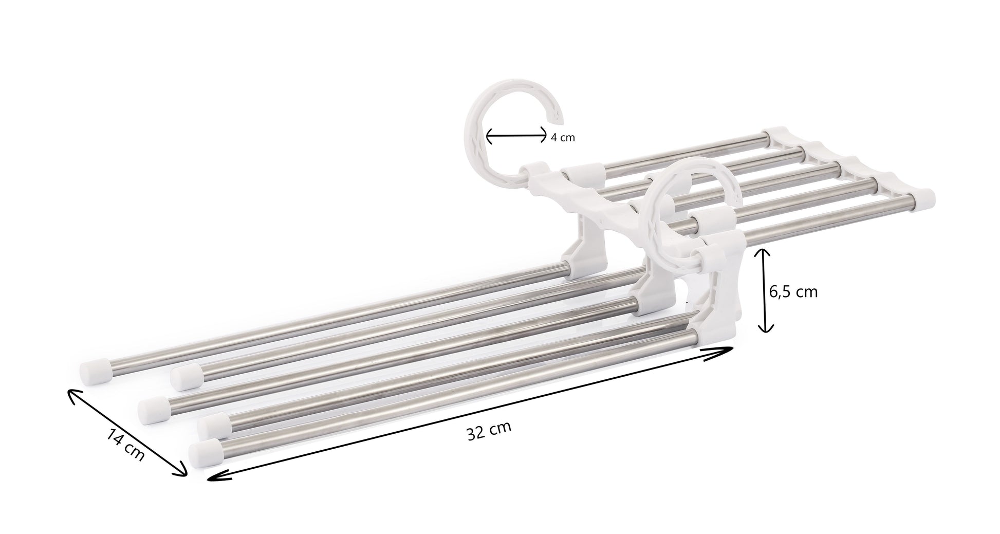 CARLA HOME  2 Pack Stainless Steel Adjustable 5 in 1 Pants Hangers Non-Slip Space Saving for Home Storage-1978962240623218697