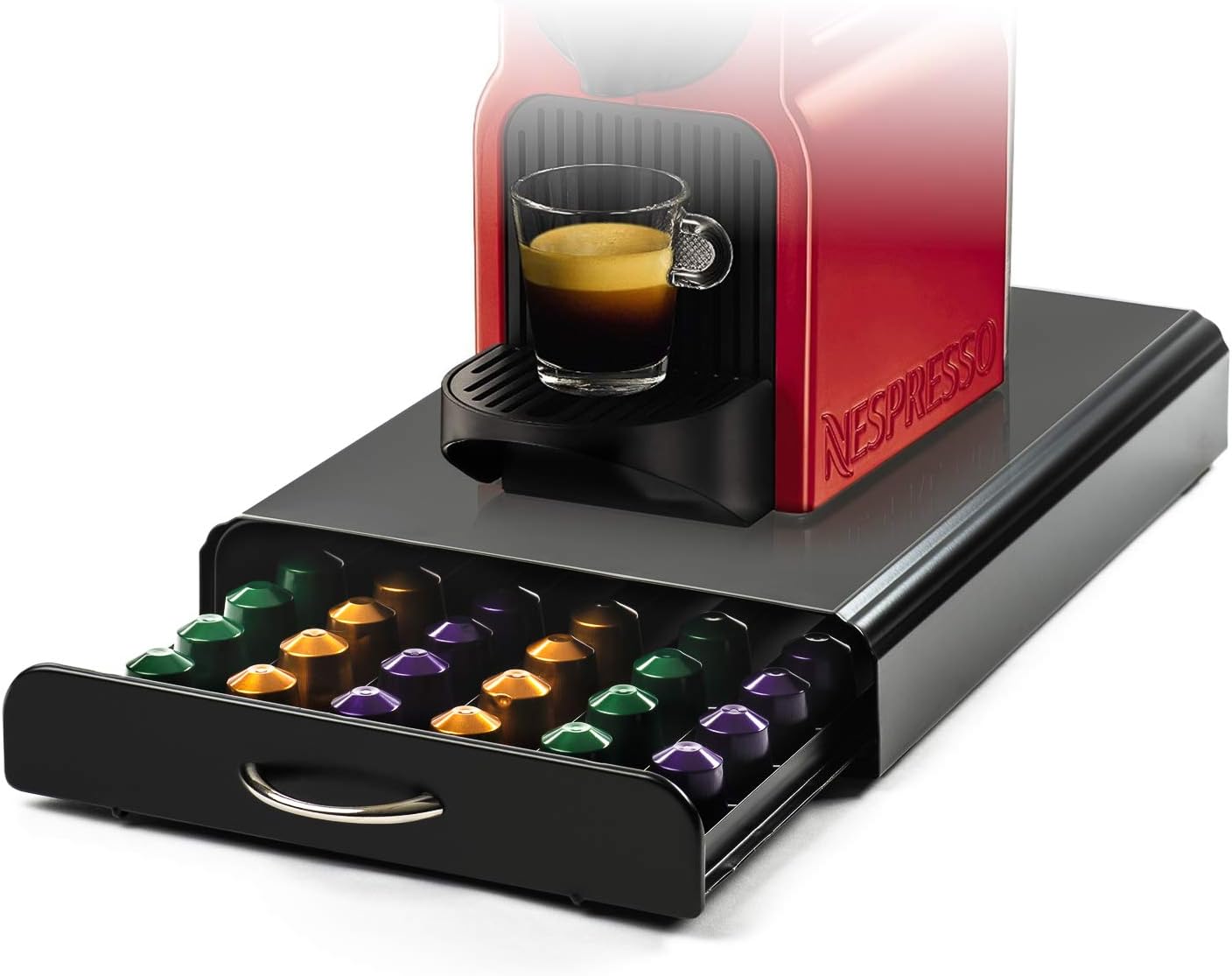 CARLA HOME Coffee Pods Holder Storage Drawer Compatible with 60 Nespresso Pods for Kitchen Storage & Organisation, Nespresso Pod Holder Coffee Machine for Home Storage (Black)-1978962244230320128