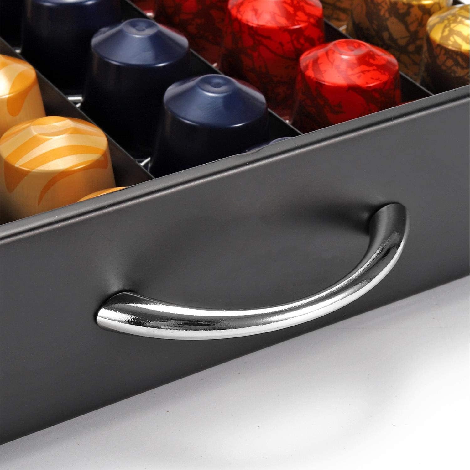 CARLA HOME Coffee Pods Holder Storage Drawer Compatible with 60 Nespresso Pods for Kitchen Storage & Organisation, Nespresso Pod Holder Coffee Machine for Home Storage (Black)-1978962244230320131