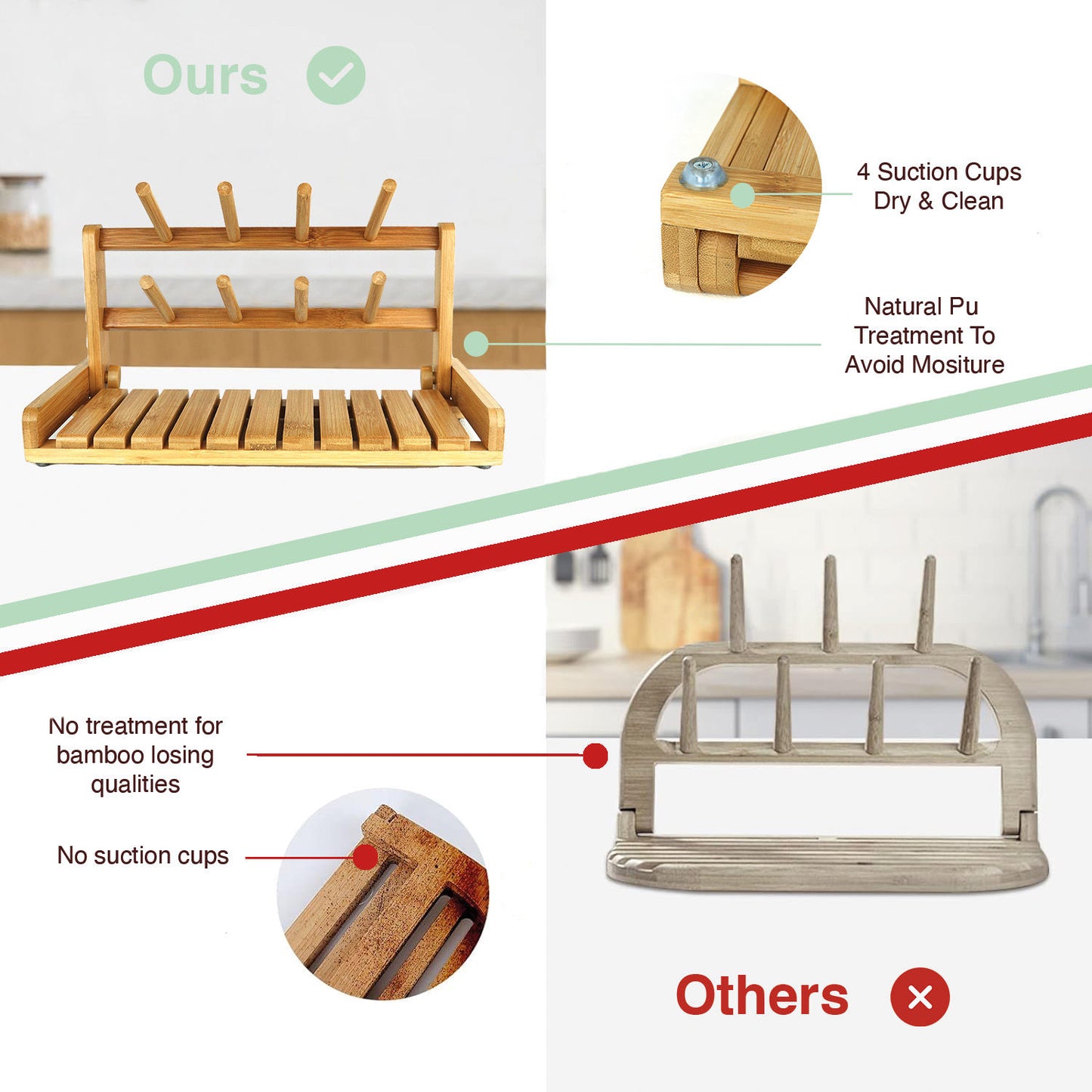 CARLA HOME Portable Bamboo Baby Bottle Drying Rack-1978962245064986629