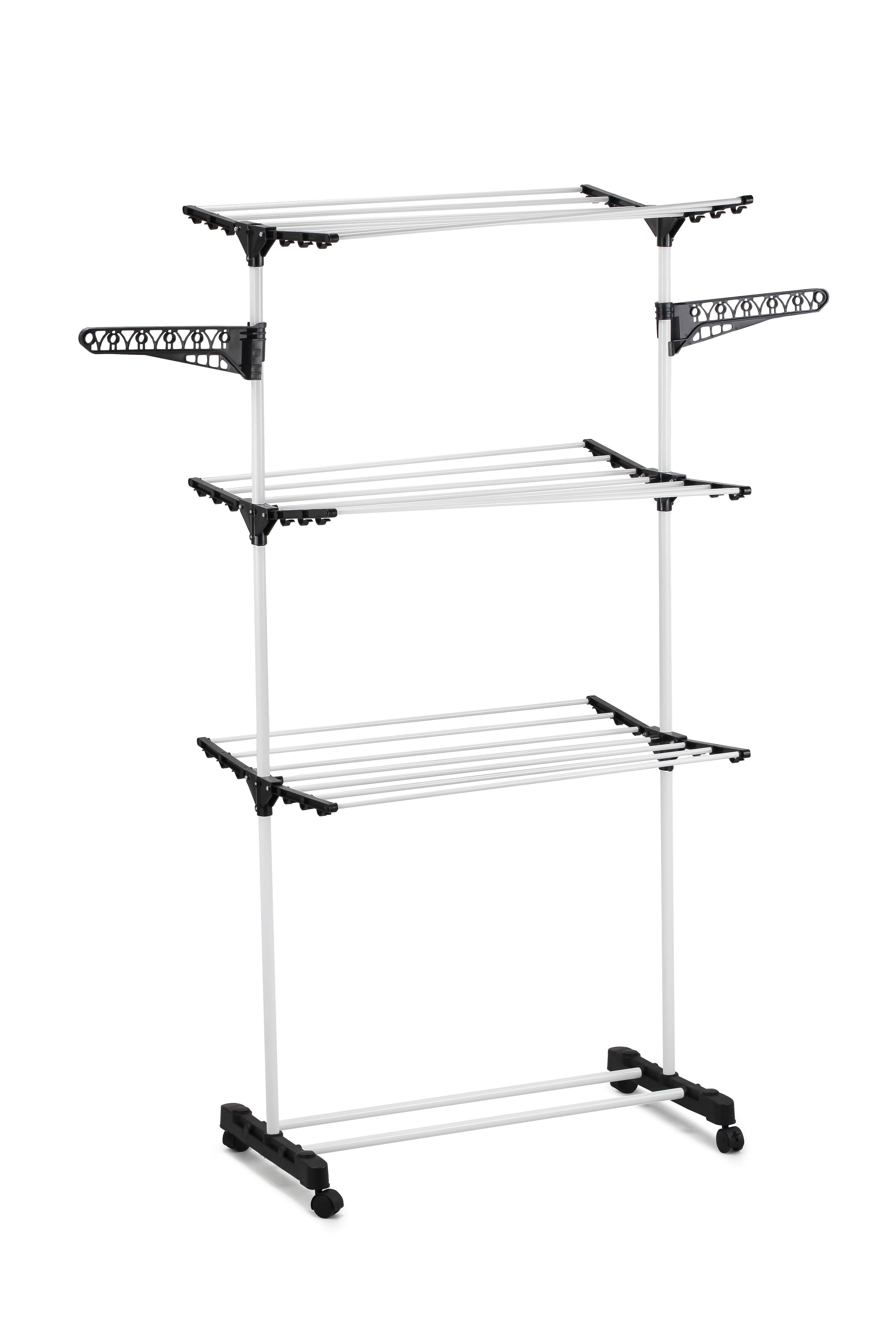 CARLA HOME Folding 3 Tier Clothes Laundry Drying Rack with Stainless Steel Tubes for Indoor & Outdoor Home-1978962245224370177
