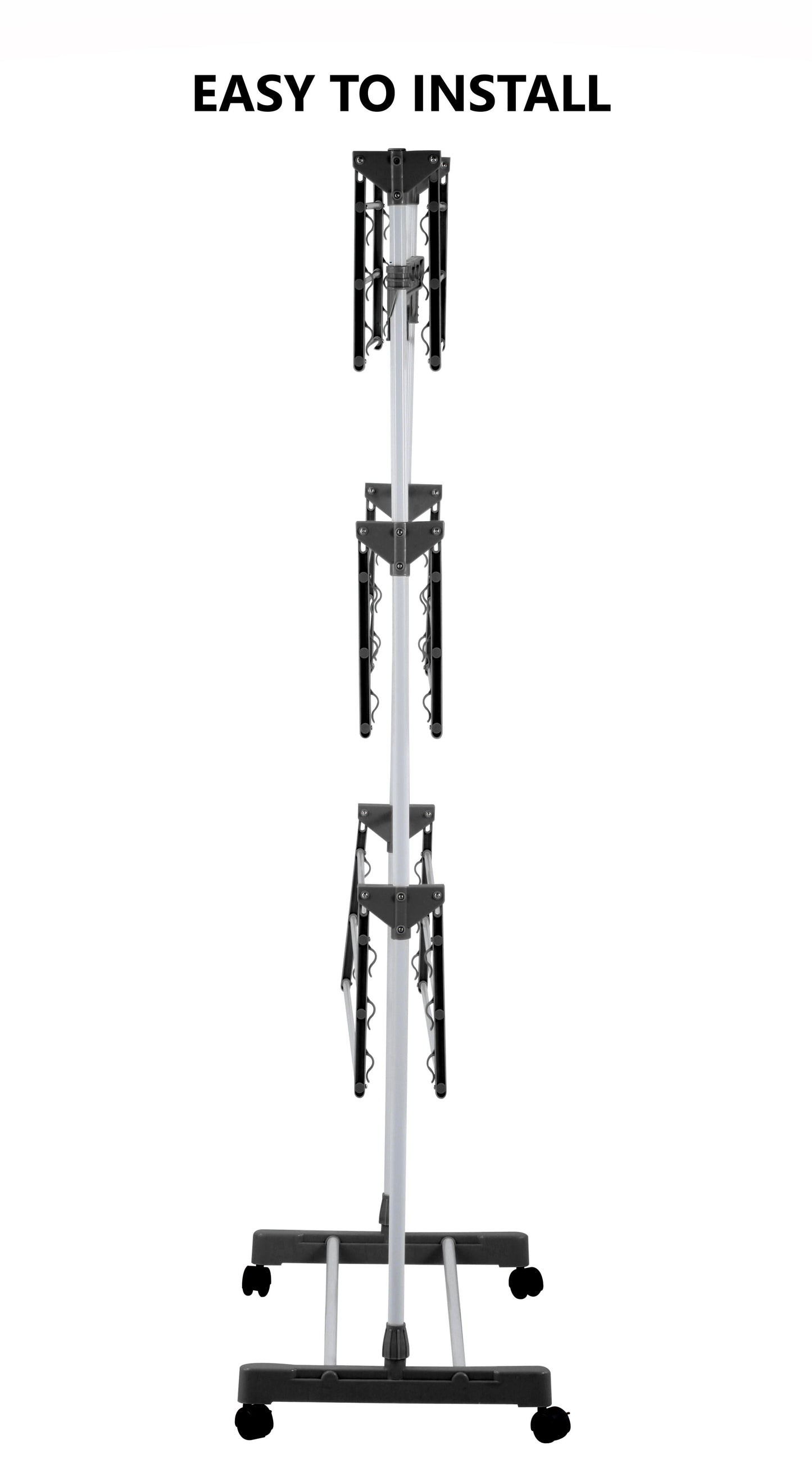 CARLA HOME Folding 3 Tier Clothes Laundry Drying Rack with Stainless Steel Tubes for Indoor & Outdoor Home-1978962245224370178