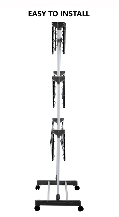 CARLA HOME Folding 3 Tier Clothes Laundry Drying Rack with Stainless Steel Tubes for Indoor & Outdoor Home-1978962245224370178