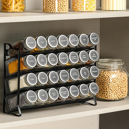CARLA HOME Spice Rack organiser with 28 Spice Jars, Spice Labels, Funnel and Marker for Kitchen Countertop-1978962245568303105