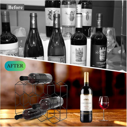 CARLA HOME 14 Bottle Freestanding Modern Metal Countertop Wine Rack Countertop-1978962246201643014
