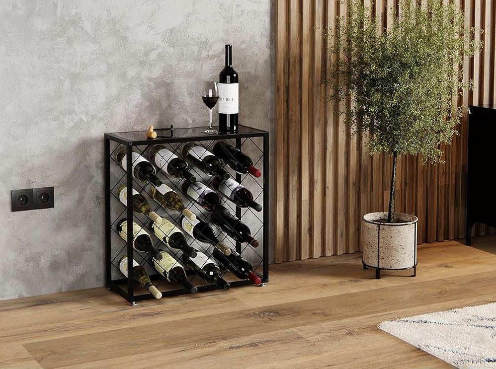 CARLA HOME Freestanding Metal Wine Rack for 25 Bottles-1978962247225053188