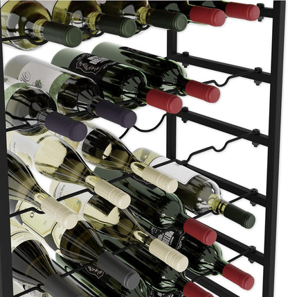 CARLA HOME 6-Tier Freestanding Wine Rack for 30 Bottles with Wood Countertop and Sturdy Metal Frame-1978962247401213955