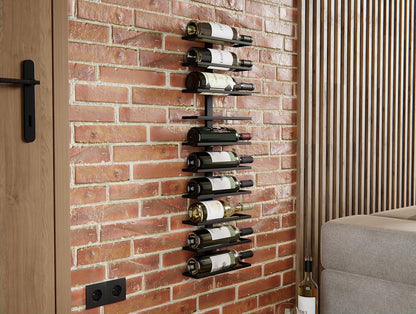 CARLA HOME Metal Wall Mount Wine Rack for Wine Bottles, Liquor, Champagne (Holds 10 Bottles)-1978962248244269059