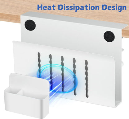 CARLA HOME Under Desk Side Laptop Holder Storage with No Drill Cable Management Tray and Pen Storage for Office and Home-1978962248944717830