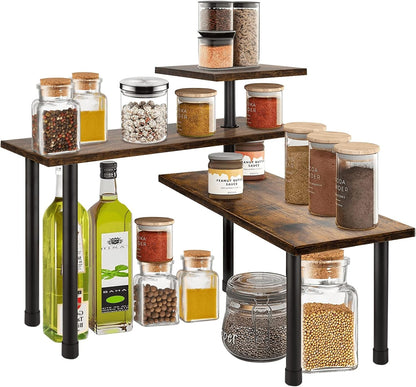 CARLA HOME 3-Tier Wooden Corner Shelf Kitchen Spice Rack Organiser Home Storage & Organisation-1978962249963933696
