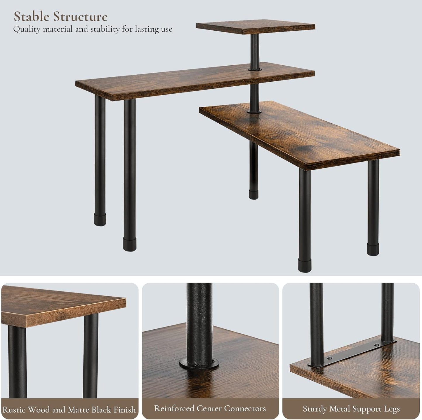 CARLA HOME 3-Tier Wooden Corner Shelf Kitchen Spice Rack Organiser Home Storage & Organisation-1978962249963933699