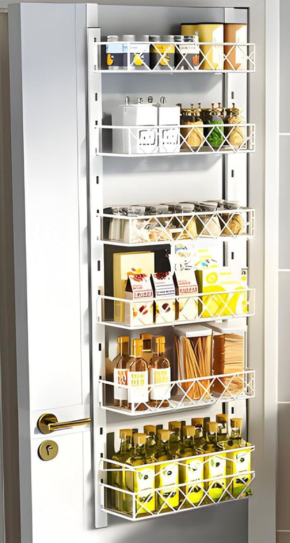 CARLA HOME 6 Tier Adjustable Baskets Over Door Pantry Organiser for Home Kitchen-1978962250328838145