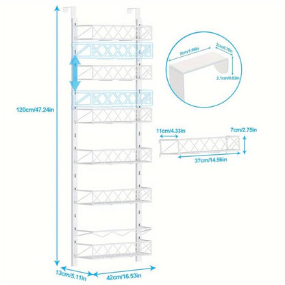 CARLA HOME 6 Tier Adjustable Baskets Over Door Pantry Organiser for Home Kitchen-1978962250328838150