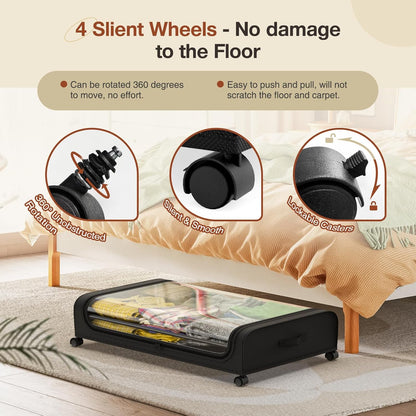 CARLA HOME XXL Under Bed Rolling Storage Containers with 50L Large Capacity and Wheels-1978962250496610307