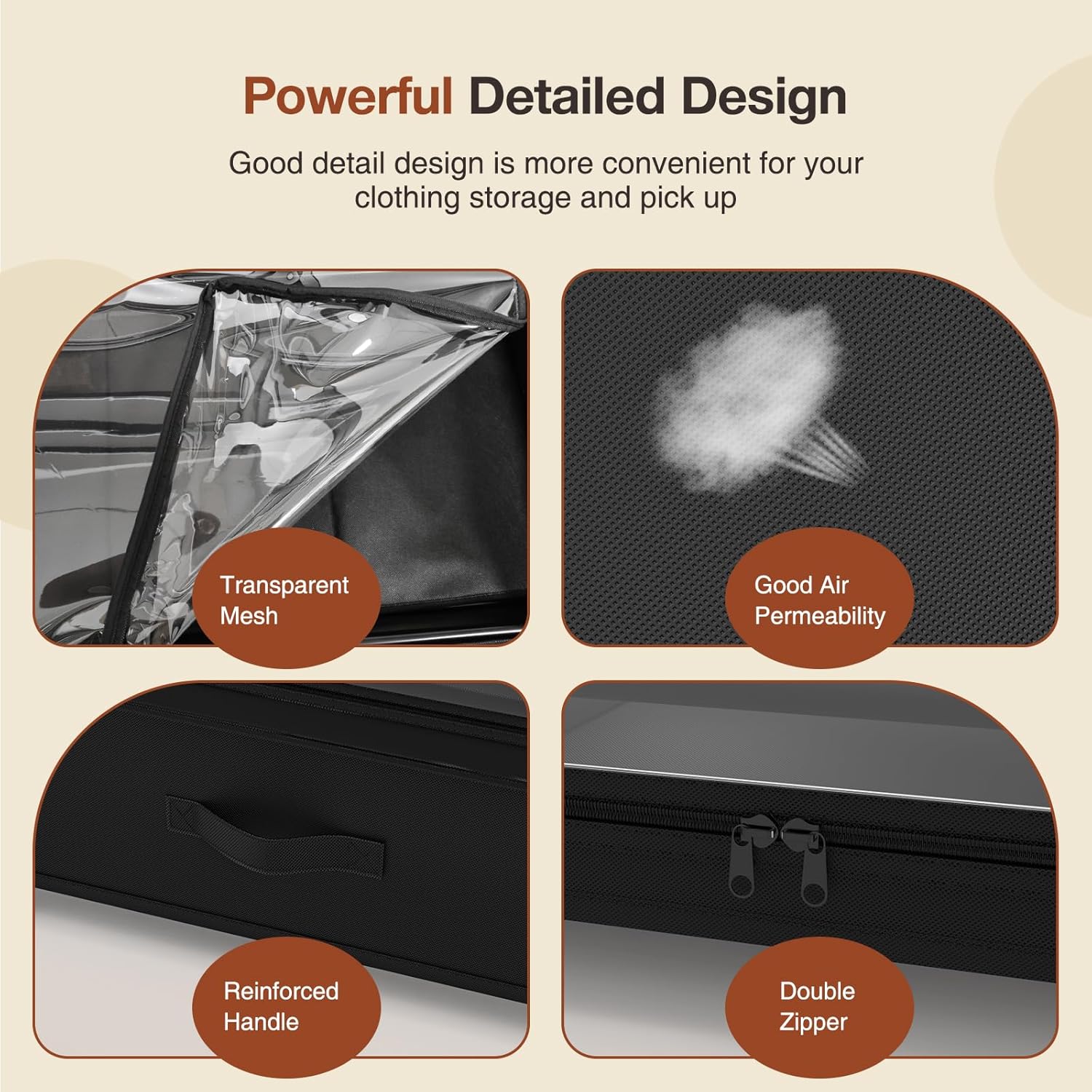 CARLA HOME XXL Under Bed Rolling Storage Containers with 50L Large Capacity and Wheels-1978962250496610308