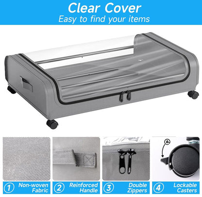 CARLA HOME XXL Under Bed Rolling Storage Containers with 50L Large Capacity and Wheels-1978962250685353988