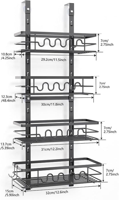 CARLA HOME 4 Tier Adjustable Baskets Over Door Pantry Organiser for Home Kitchen-1978962251012509703