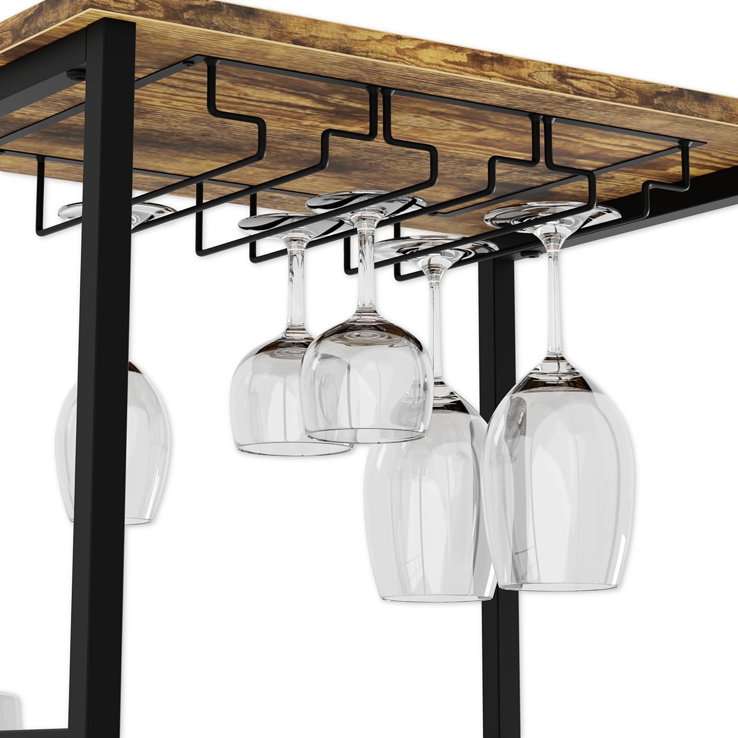 CARLA HOME Freestanding Wine Rack for 20 Bottles with Wood Countertop and Sturdy Metal Frame-1978962252035919878