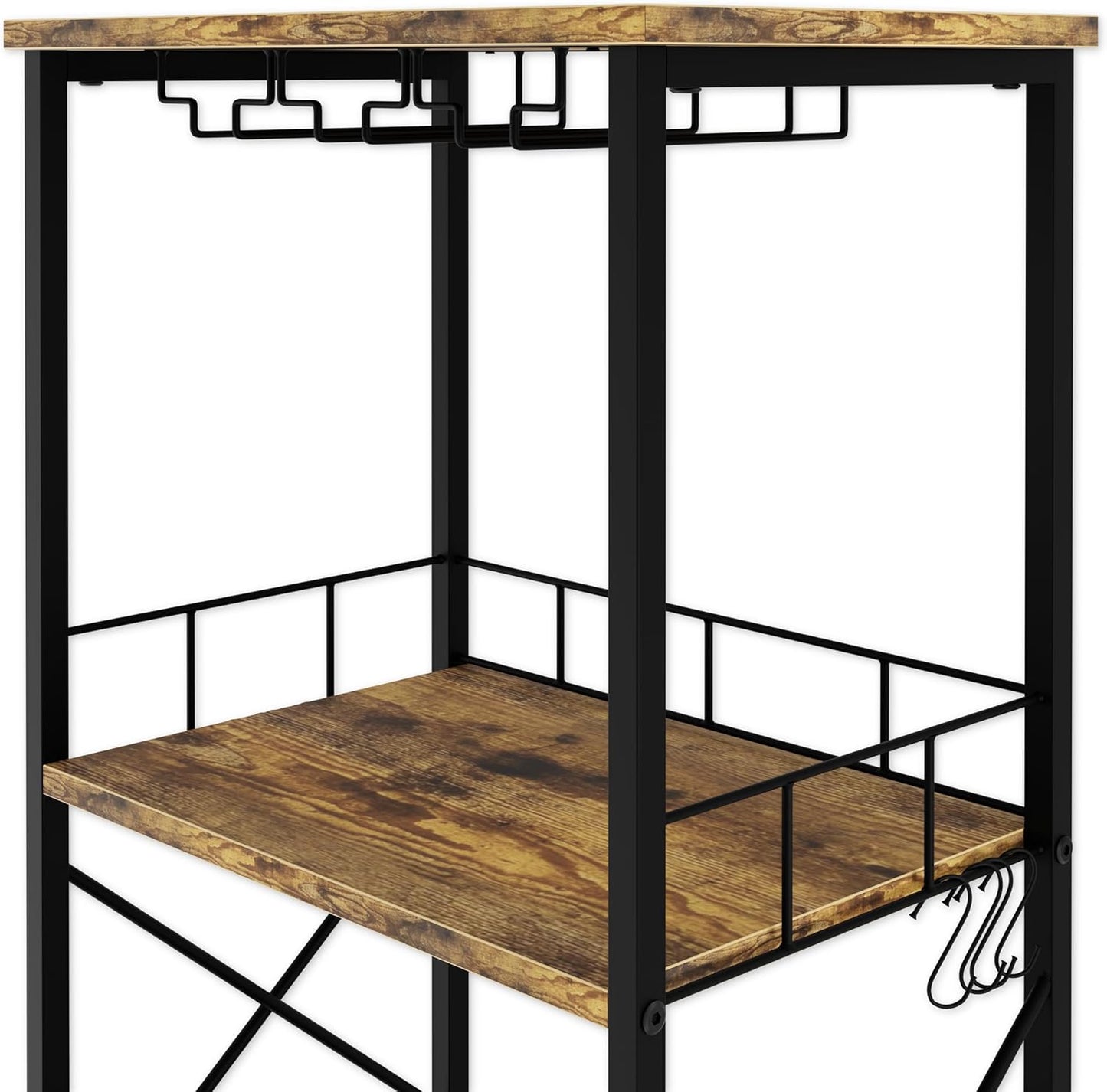 CARLA HOME Freestanding Wine Rack for 20 Bottles with Wood Countertop and Sturdy Metal Frame-1978962252035919879