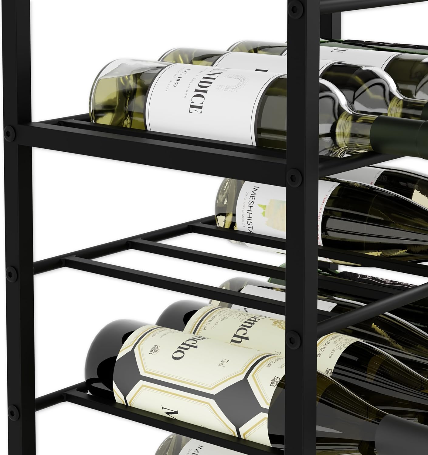 CARLA HOME Freestanding Wine Rack for 20 Bottles with Wood Countertop and Sturdy Metal Frame-1978962252035919880