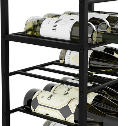 CARLA HOME Freestanding Wine Rack for 20 Bottles with Wood Countertop and Sturdy Metal Frame-1978962252035919880