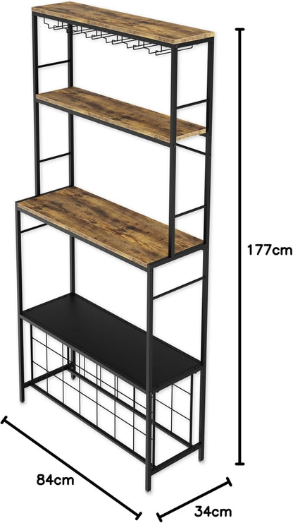 CARLA HOME Large Wine Rack for 20 Bottles with Wood Countertop and Sturdy Metal Frame-1978962252207886345