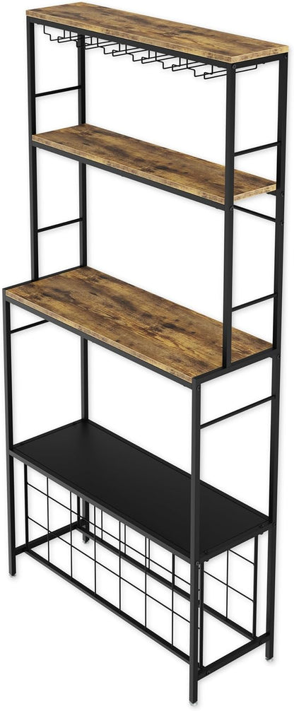 CARLA HOME Large Wine Rack for 20 Bottles with Wood Countertop and Sturdy Metal Frame-1978962252207886337