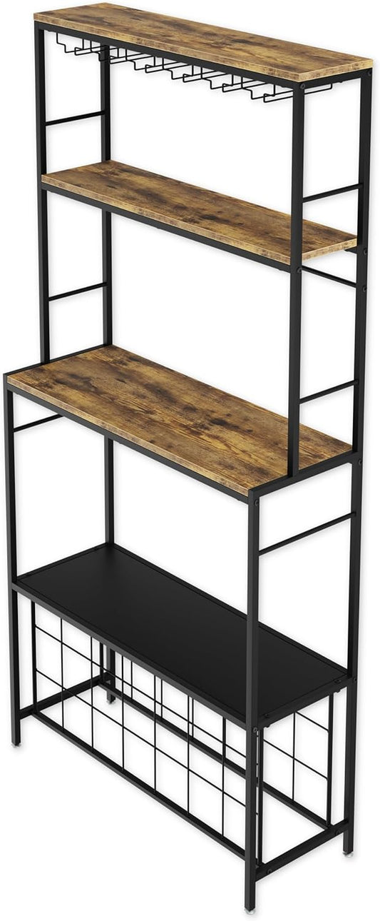 CARLA HOME Large Wine Rack for 20 Bottles with Wood Countertop and Sturdy Metal Frame-1978962252207886337