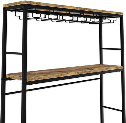 CARLA HOME Large Wine Rack for 20 Bottles with Wood Countertop and Sturdy Metal Frame-1978962252207886344