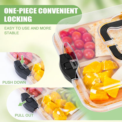 CARLA HOME Bamboo Charcuterie Board with Lid & Handle ideal Gift for Kitchen, Party & Picnic (6 Compartments)-1978962252384047108