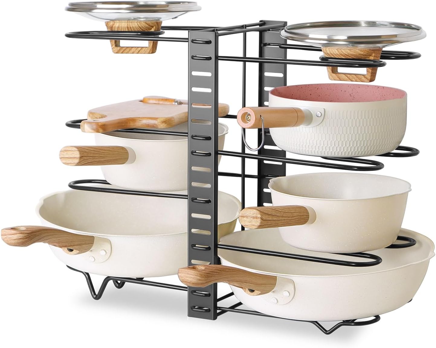 CARLA HOME Adjustable 8-Tier Pan Rack Pot Organizer for Kitchen Cabinet-1978962252560207872