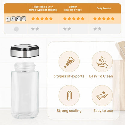 CARLA HOME Rotating Spice Rack Organizer with 20 Glass Jars for Kitchen Countertop-1978962253747195906