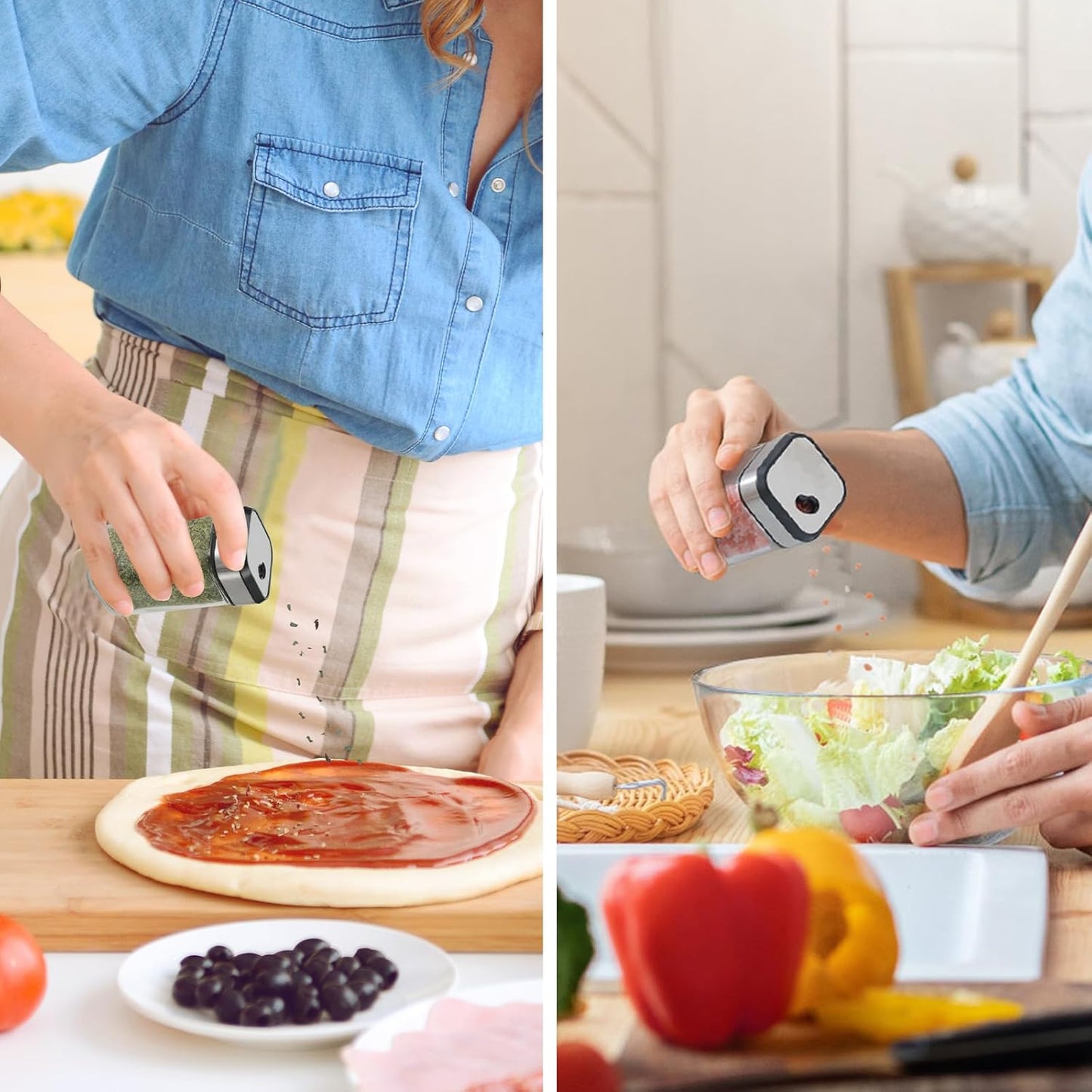 CARLA HOME Rotating Spice Rack Organizer with 20 Glass Jars for Kitchen Countertop-1978962253747195911