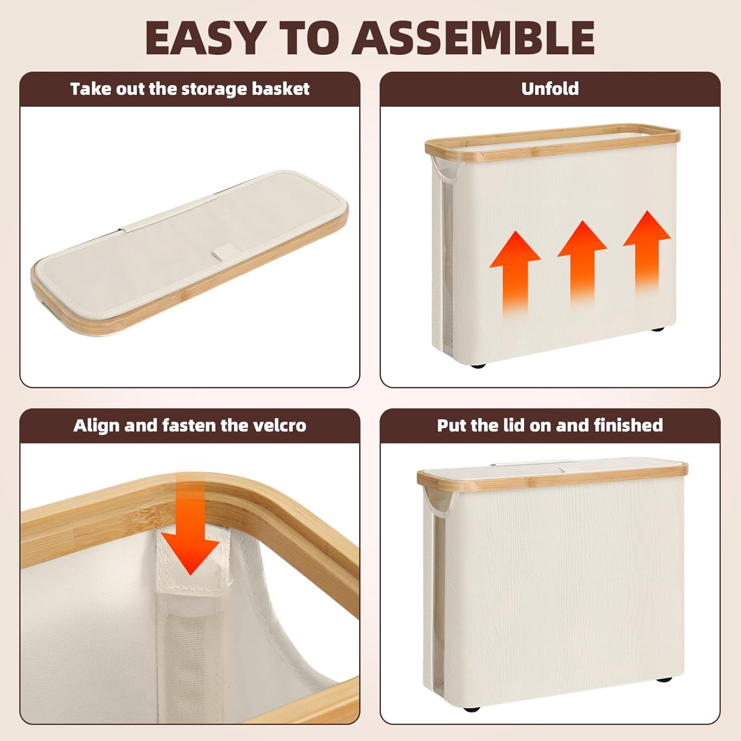 CARLA HOME Toilet Paper Storage Basket Holds Up to 12 Rolls with Bamboo Lid and Handle for RV Closet (White)-1978962254116294662