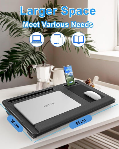 CARLA HOME Oversized Portable Lap Desk with Cushion,Mouse Pad, Tablet and Phone Holder which Fits Up to 17 Inch Laptops for Bed or Sofa (Black)-1978962254992904193