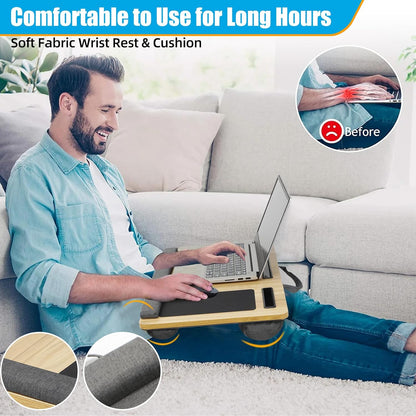 CARLA HOME Oversized Portable Lap Desk with Cushion,Mouse Pad, Tablet and Phone Holder which Fits Up to 17 Inch Laptops for Bed or Sofa (Black)-1978962254992904197