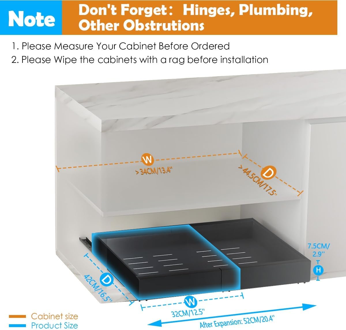 CARLA HOME Pack Pull Out Cabinet Organizer Expandable for Cabinets with Adjustable Slide Out Shelves and Easy Installation (Black)-1978962256163115009