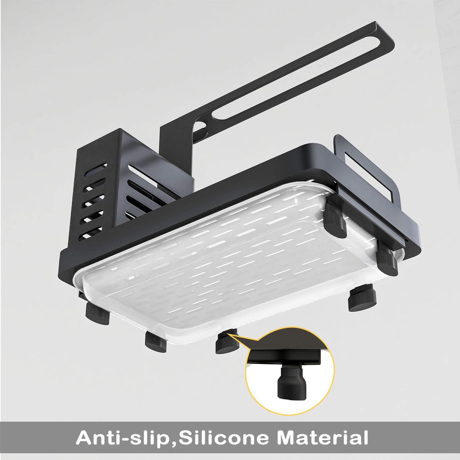 CARLA HOME Kitchen Sink Caddy Organizer with Sponge, Soap & Brush Storage and Rag Rack, Drain Tray & Utensil Holder-1978962257522069509