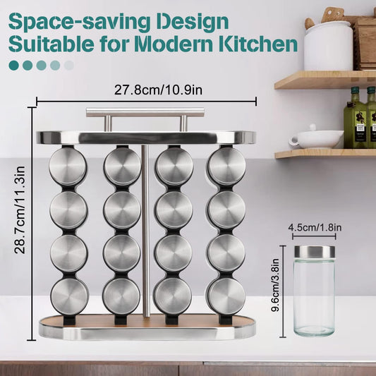 CARLA HOME 20-Jar Spice Rack Organizer Storage for Kitchen Countertop or Cabinet-1978962257857613825