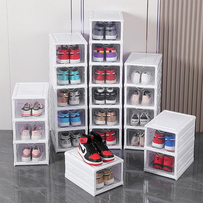 CARLA HOME 6-Tier Stackable Shoe Storage Box Organizer with Clear Door for Closet, Entryway or Cabinet-1978962258025385993
