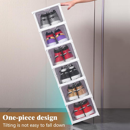CARLA HOME 6-Tier Stackable Shoe Storage Box Organizer with Clear Door for Closet, Entryway or Cabinet-1978962258025385989