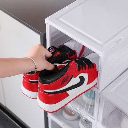 CARLA HOME 6-Tier Stackable Shoe Storage Box Organizer with Clear Door for Closet, Entryway or Cabinet-1978962258025385990