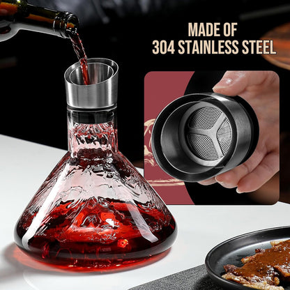 CARLA HOME Iceberg Wine Decanter with Aerator Filter and Lid-1978962258545479685