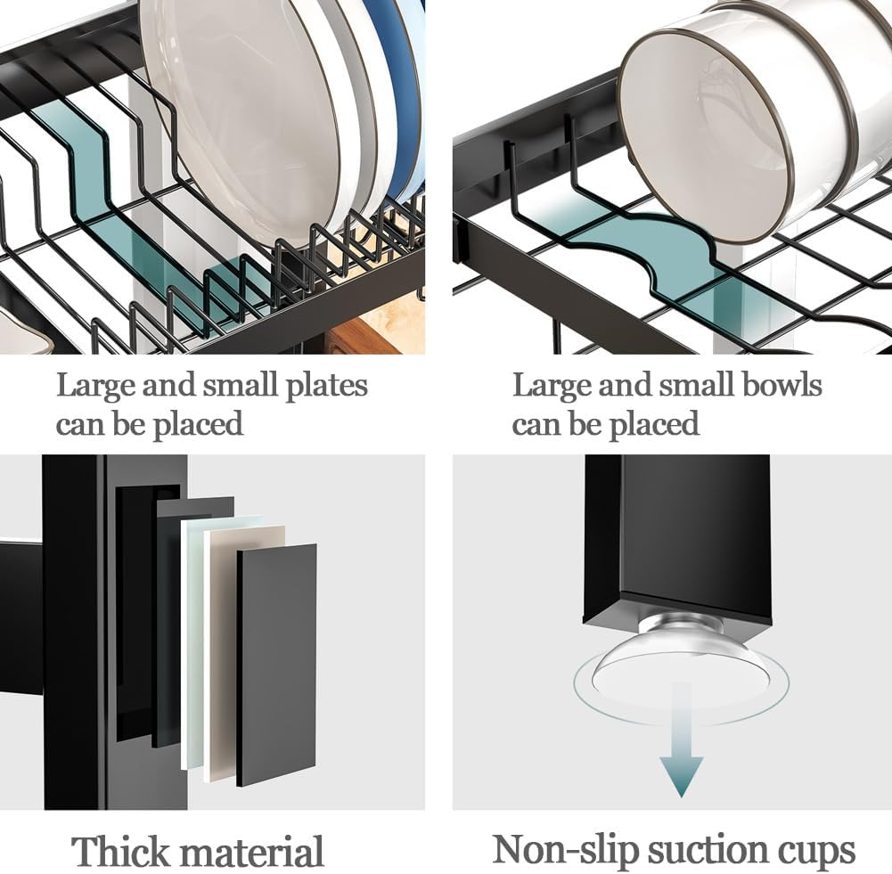CARLA HOME Adjustable Over the Sink Dish Drying Rack with Utensil Holder, Hooks & Cutting Board Rack for Kitchen Counter Storage-1978962260260950019