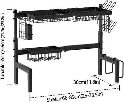 CARLA HOME Adjustable Over the Sink Dish Drying Rack with Utensil Holder, Hooks & Cutting Board Rack for Kitchen Counter Storage-1978962260260950023