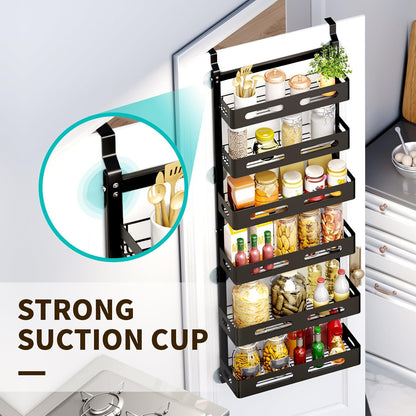 CARLA HOME 6 Tier Over the Door Organizer with Adjustable Metal Pantry Storage Rack and Hanging Baskets for Kitchen and Bathroom-1978962265008902147