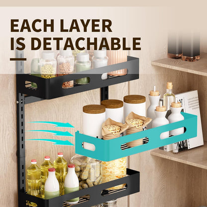 CARLA HOME 6 Tier Over the Door Organizer with Adjustable Metal Pantry Storage Rack and Hanging Baskets for Kitchen and Bathroom-1978962265008902148