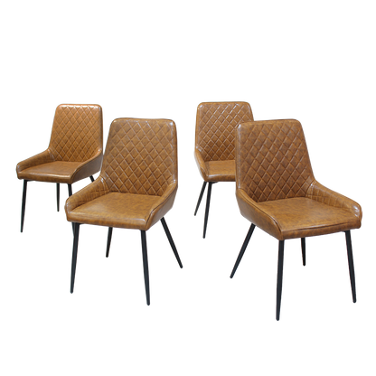 Dining Chairs x 8 Padded Seat PU Faux Leather-1975420364104273928