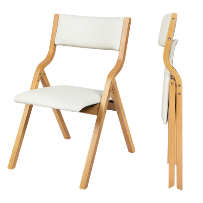 Levede 6x Dining Chairs Foldable PU Beige-1975420358072864776